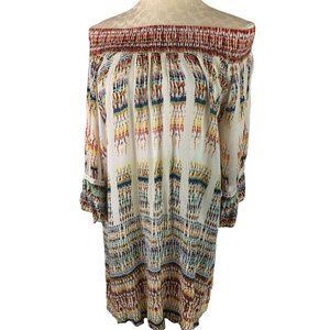 Large Fashion Fuse Women's Off Shoulder Gauzy Tunic Blouse